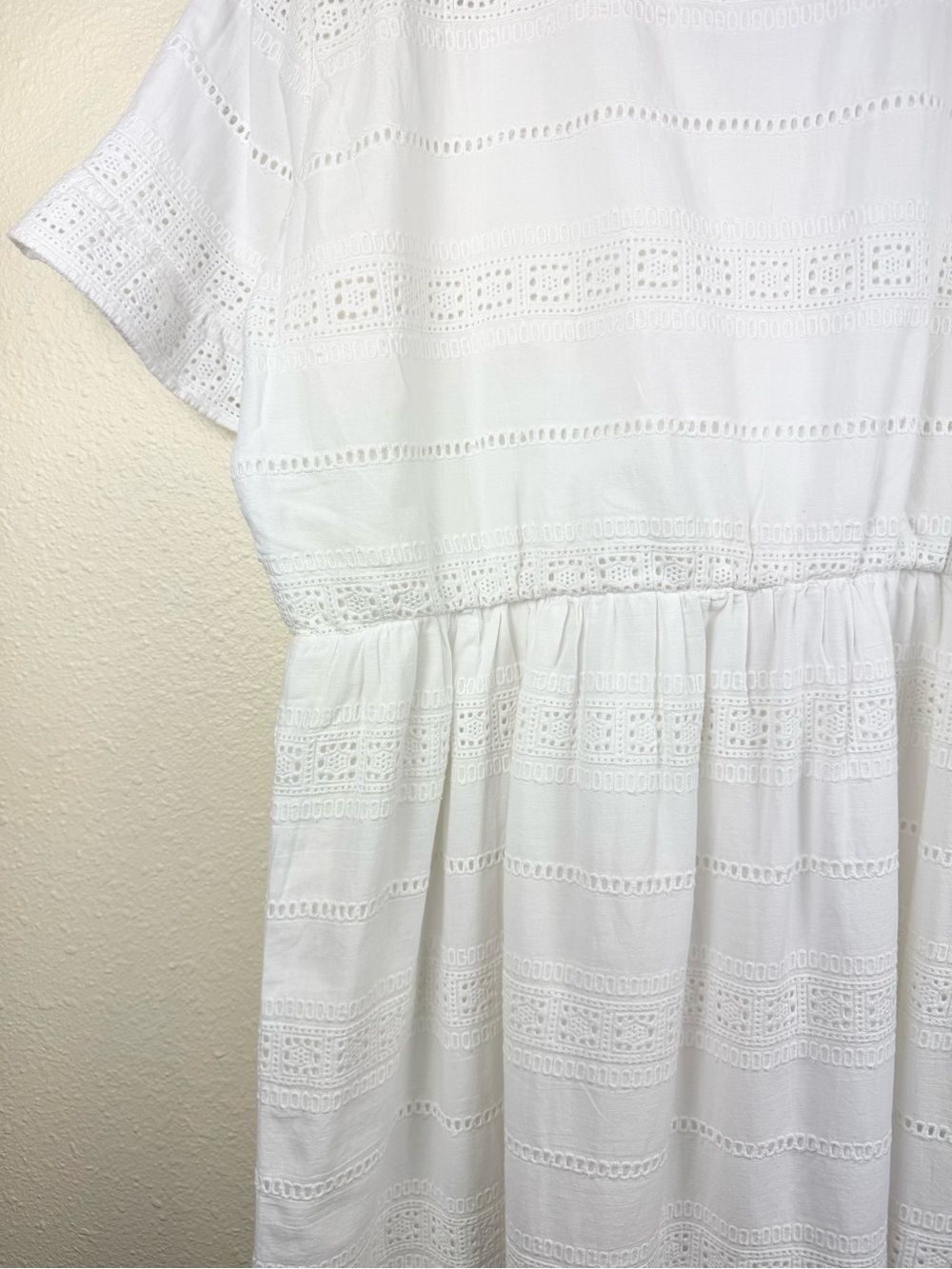 White Maternity Dress Eyelet Lace Frill  100% Cotton by Seraphine SZ 10 Nursing - Picture 10 of 16
